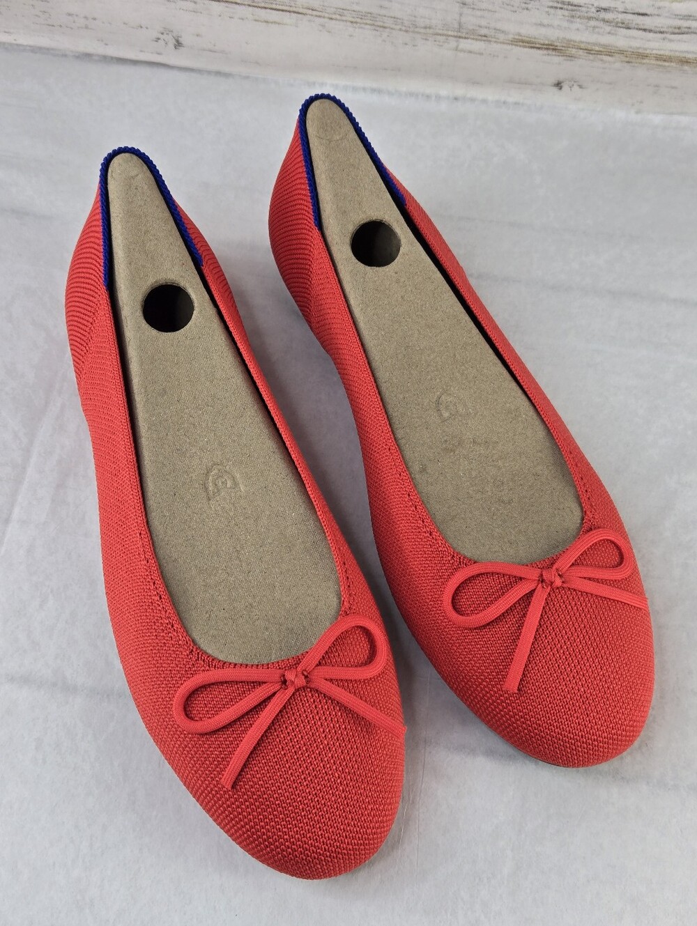 Rothy's The Ballet Flat Bow Accent Round Toe Glamour Red Women's Size 8 - Picture 5 of 14